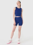 Spodenki damskie - 4F Legginsy krótkie dzianinowe damskie - granatowe L - miniaturka - grafika 1
