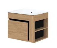 Szafki łazienkowe - Szafka pod umywalkę meblową dąb złoty - Maurell 3X 60 cm - miniaturka - grafika 1
