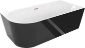 Wanny - Mexen Mia wanna wolnostojąca narożna prawa 150 x 75 cm, biała/czarna, przelew miedź szczotkowana - 52691507575P-65 - miniaturka - grafika 1