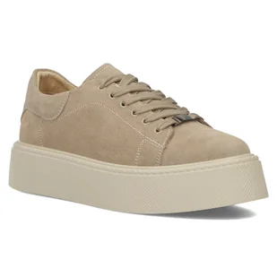 Skórzane sneakersy damskie Filippo DP6119/24 TP beż - Półbuty damskie - miniaturka - grafika 1