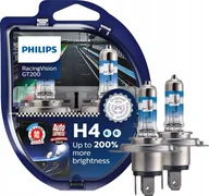 Żarówki samochodowe - Żarówki Philips Racing Vision GT200 H4 55W +200% Światła + W5W LED CLEAR - miniaturka - grafika 1