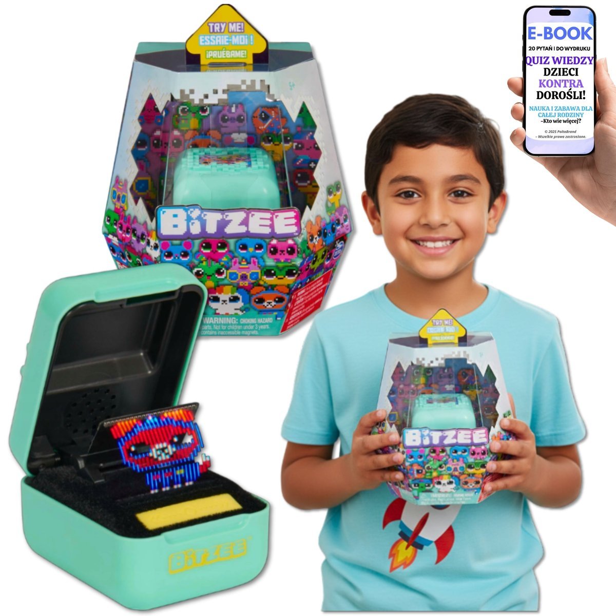 BITZEE MIĘTOWE Interaktywne Cyfrowe Zwierzątko 15w1 3D PREZENT ŚWIĄTECZNY DLA CHŁOPCA DZIEWCZYNKI + EBOOK-2