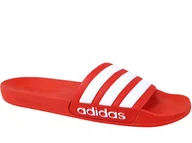 Klapki i japonki damskie - Adidas Adilette Shower Klapki Basen Plaża Czerwone - miniaturka - grafika 1