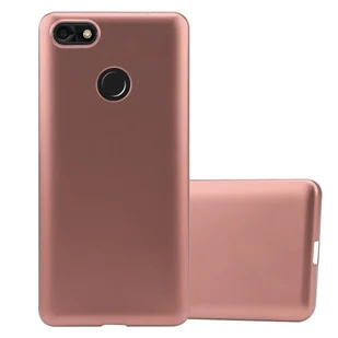 Pokrowiec Do Huawei Y6 PRO 2017 w METALLIC RÓŻOWE ZŁOTO Etui TPU Silikon Obudowa Ochronny Case Cover Cadorabo - Etui i futerały do telefonów - miniaturka - grafika 1