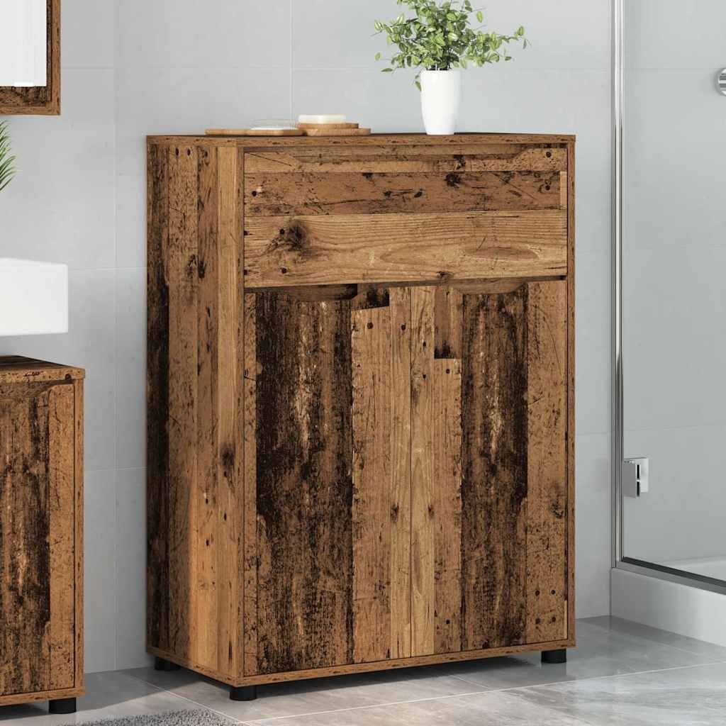 vidaXL vidaXL Szafka Łazienkowa z szufladą Stare drewno 72,5 x 36,5 x 100 cm