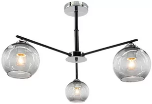MLAMP Loftowa LAMPA sufitowa ELM1859/3 8C BL MLAMP szklana OPRAWA modernistyczna chrom czarna ELM1859/3 8C BL - Lampy sufitowe - miniaturka - grafika 1
