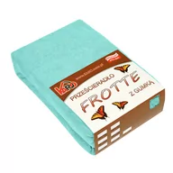 Prześcieradła - Prześcieradło frotte z gumką KARO  80x200 cm, miętowe 054 grube 200g/m<sup>2</sup> - miniaturka - grafika 1