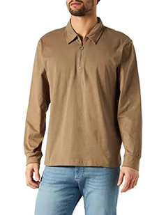 Urban Classics Męska koszulka z długim rękawem Organic Heavy Collar, ciemnokhaki, L - Koszulki męskie - miniaturka - grafika 1