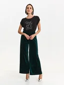 Spodnie damskie - Spodnie damskie ciemnozielony - SSP4366CZ spodnie długie - TOP SECRET - Odzieżowy sklep internetowy TOP SECRET - miniaturka - grafika 1