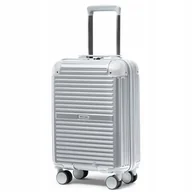 Walizki - Walizka Kabinowa Podróżna Twarda Narożniki ALU Srebrna PUCCINI PC034C-4C - miniaturka - grafika 1