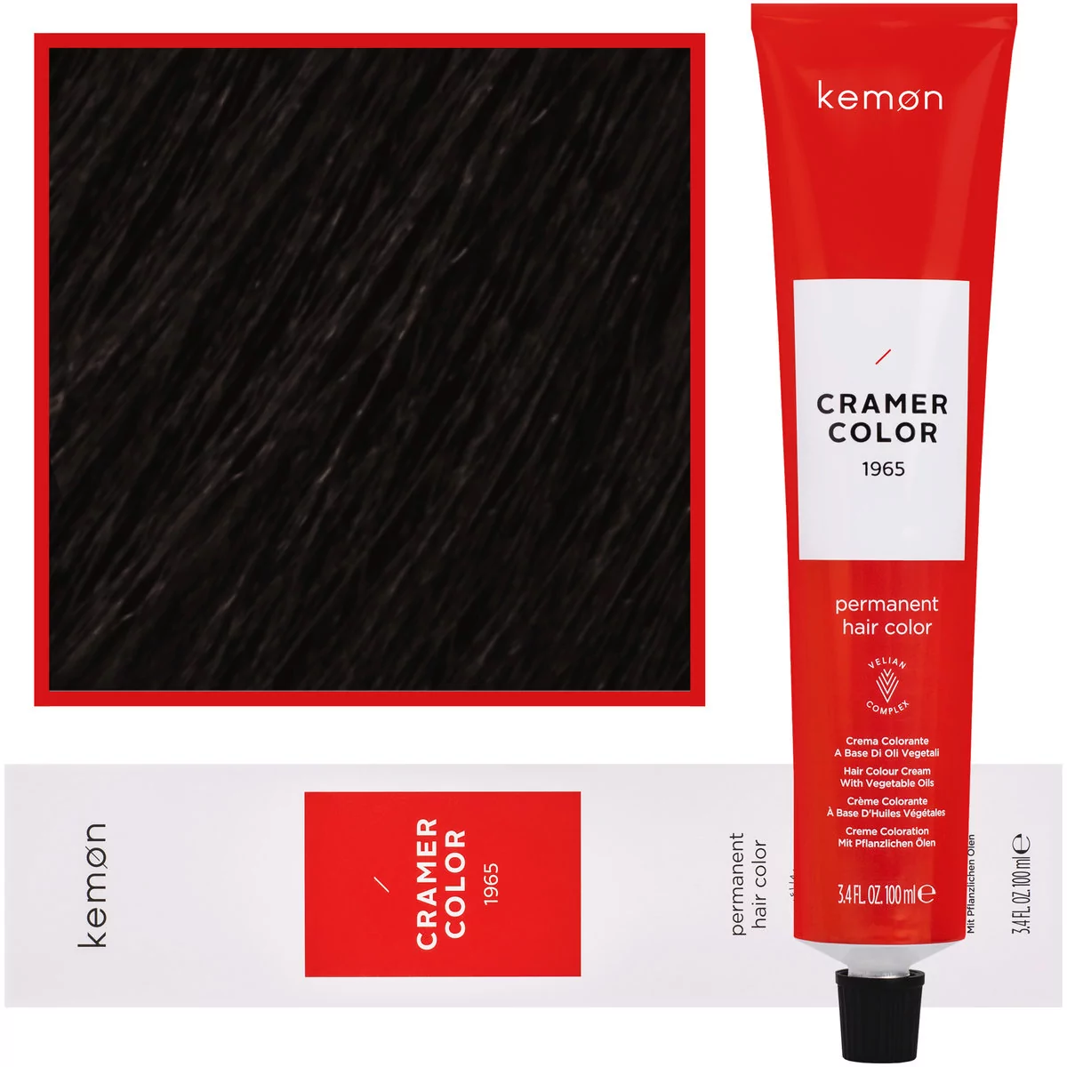 Kemon, Cramer Color 100ml kremowa farba do włosów z olejkami roślinnymi 6,1 Ciemny Popielaty Blond