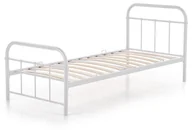 Łóżka - Białe pojedyncze łóżko z metalu 90x200 F7-F49 - miniaturka - grafika 1