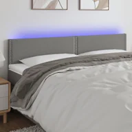 Inne meble do sypialni - Lumarko Zagłówek do łóżka z LED, ciemnoszary, 200x5x78/88 cm, tkanina - miniaturka - grafika 1
