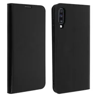Etui i futerały do telefonów - Etui Folio Prawdziwa Skóra Samsung Galaxy A70 z miejscem na kartę Podstawka wideo Czarne - miniaturka - grafika 1