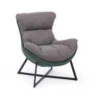 Fotele - Fotel aksamit SIESTA, zielony/szary - miniaturka - grafika 1