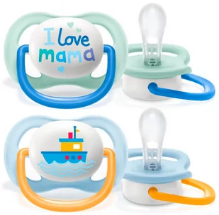 Smoczki Avent Ultra Air Happy Soother 0-6 Months Baby Boy 2 szt - Smoczki uspokajające - miniaturka - grafika 1