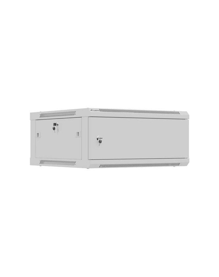 Szafa instalacyjna Rack wisząca 19'' 4U 600x600 szara drzwi metalowe Lanberg flat pack WF01-6604-00S
