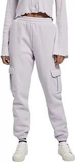Spodnie damskie - Urban Classics Damskie spodnie dresowe z wysokim stanem cargo, Softlilac, M - grafika 1