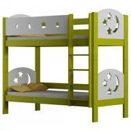 Łóżka dla dzieci i młodzieży - Zielone łóżko piętrowe z barierkami i drabinką - Mimi 3X 190x90 cm - miniaturka - grafika 1