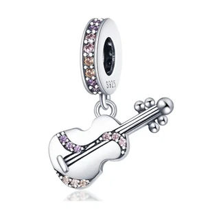 Zawieszka Charms SREBRO 925 Koralik do PANDORA Instrument Skrzypce Muzyka - Wisiorki - miniaturka - grafika 1
