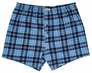 DUŻE LUŹNE BOKSERKI MĘSKIE SZORTY BAWEŁNA W KRATĘ 6XL duże rozmiary - Majtki męskie - miniaturka - grafika 1