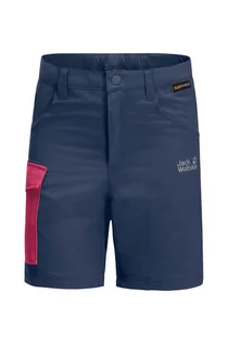 Spodnie i spodenki dla dziewczynek - Jack Wolfskin szorty dziecięce ACTIVE SHORTS K kolor niebieski wzorzyste - grafika 1