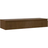 Szafki łazienkowe - Mexen Rivel szafka łazienkowa podumywalkowa 140 cm z blatem, 1 szuflada, ryflowana , orzech - 91A20-14023-1-BFC86 - miniaturka - grafika 1