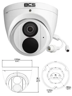 Kamera IP kopułka 5MPX z mikrofonem BCS-P-EIP25FSR3-AI1 Analityka Starlight IR30 MicroSD - Kamery IP - miniaturka - grafika 3