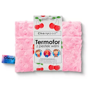 Termofor z pestek wiśni CHERRYPAD Minky, jasny róż - Termofory - miniaturka - grafika 1