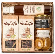 Zestawy upominkowe - Kosz Prezentowy Z Herbatami Owocowymi, Przetworami I Miodem - miniaturka - grafika 1