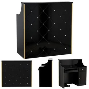Recepcja fryzjerska lakierowana Diamond 100 cm kosmetyczna do salonu gabinetu SPA czarny - Lady recepcyjne - miniaturka - grafika 1
