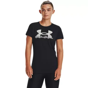 Koszulka damska Under Armour Tech Solid Script SSC - Koszulki sportowe damskie - miniaturka - grafika 1