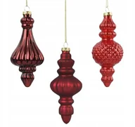 Bombki - Bombka choinkowa szklana świąteczna 15 cm czerwona 1 szt. - miniaturka - grafika 1