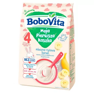 Nutricia BOBOVITA BoboVita Moja Pierwsza Kaszka mleczno-ryżowa banan, 230g - Kaszki dla dzieci - miniaturka - grafika 1