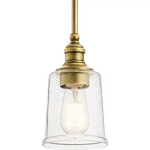 Kichler Industrialna LAMPA wisząca KL-WAVERLY-MP-NBR Elstead loftowa OPRAWA szklany ZWIS retro mosiądz przezroczysty KL-WAVERLY-MP-NBR - Lampy sufitowe - miniaturka - grafika 1