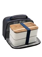 Lunch boxy - Lunchbox Bento + torba termiczna Akinod 11H58 - white / blue jeans - miniaturka - grafika 1