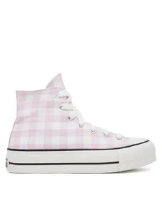Converse Trampki Chuck Taylor All Star Lift Platform Gingham A13663C Różowy - Trampki damskie - miniaturka - grafika 1