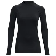 Koszulki sportowe damskie - Koszulka damska Under Armour Authentics Mockneck Rozmiar: L / Kolor: czarny - miniaturka - grafika 1