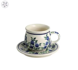 FILIŻANKA I SPODEK DO PODWÓJNEGO ESPRESSO 0,07 L GU1121DEK1208 CERAMIKA BOLESŁAWIEC - Filiżanki - miniaturka - grafika 1