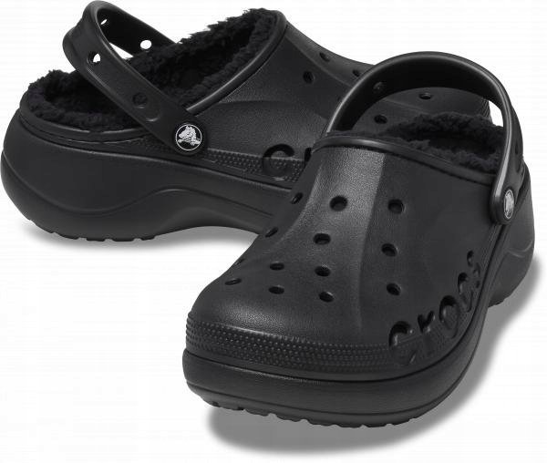 Damskie Ocieplane Chodaki Buty Crocs Baya Platform Lined 208708 Clog 36-37