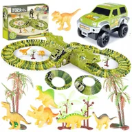 Samochody i pojazdy dla dzieci - Tor Wyścigowy Park Dinozaurów Segmentowa Budowa XL 140 el. Akcesoria 210cm - miniaturka - grafika 1