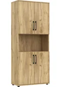 Regały biurowe - Elior Wysoki regał biurowy z podwójnymi drzwiczkami dąb craft N9-G46 - miniaturka - grafika 1