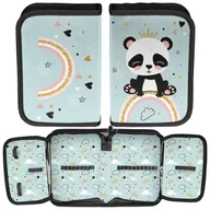 Plecaki szkolne i tornistry - Paso Piórnik Jednokomorowy Bez Wyposażenia Z Klapkami Panda - miniaturka - grafika 1