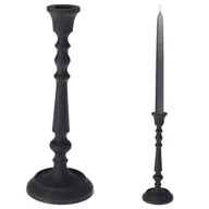 Świeczniki - Świecznik aluminiowy stojak podstawka na długą świecę świeczkę czarny loft 23 cm kod: O-569232 - miniaturka - grafika 1
