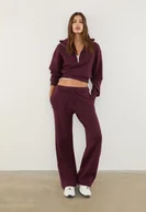 Bluzy damskie - Stradivarius Bluza ze stójką na zamek Purpurowy XS - miniaturka - grafika 1