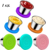 Pojemniki kuchenne - 1x Pojemnik na sosy dipy przekąski przyprawy- STAL NIERDZEWNA+SILIKON- 70ml - miniaturka - grafika 1