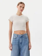 Koszulki i topy damskie - Element T-Shirt ELJKT00117 Beżowy Slim Fit - miniaturka - grafika 1
