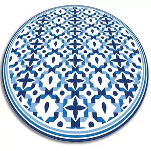 Mata winylowa do domu okrągła kształty geometryczne fi70 cm - Dywany - miniaturka - grafika 1