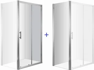 Zestaw Deante Cynia Drzwi wnękowe przesuwne 140x200 cm + Deante Cynia Ścianka 80x200 cm - Kabiny prysznicowe - miniaturka - grafika 1