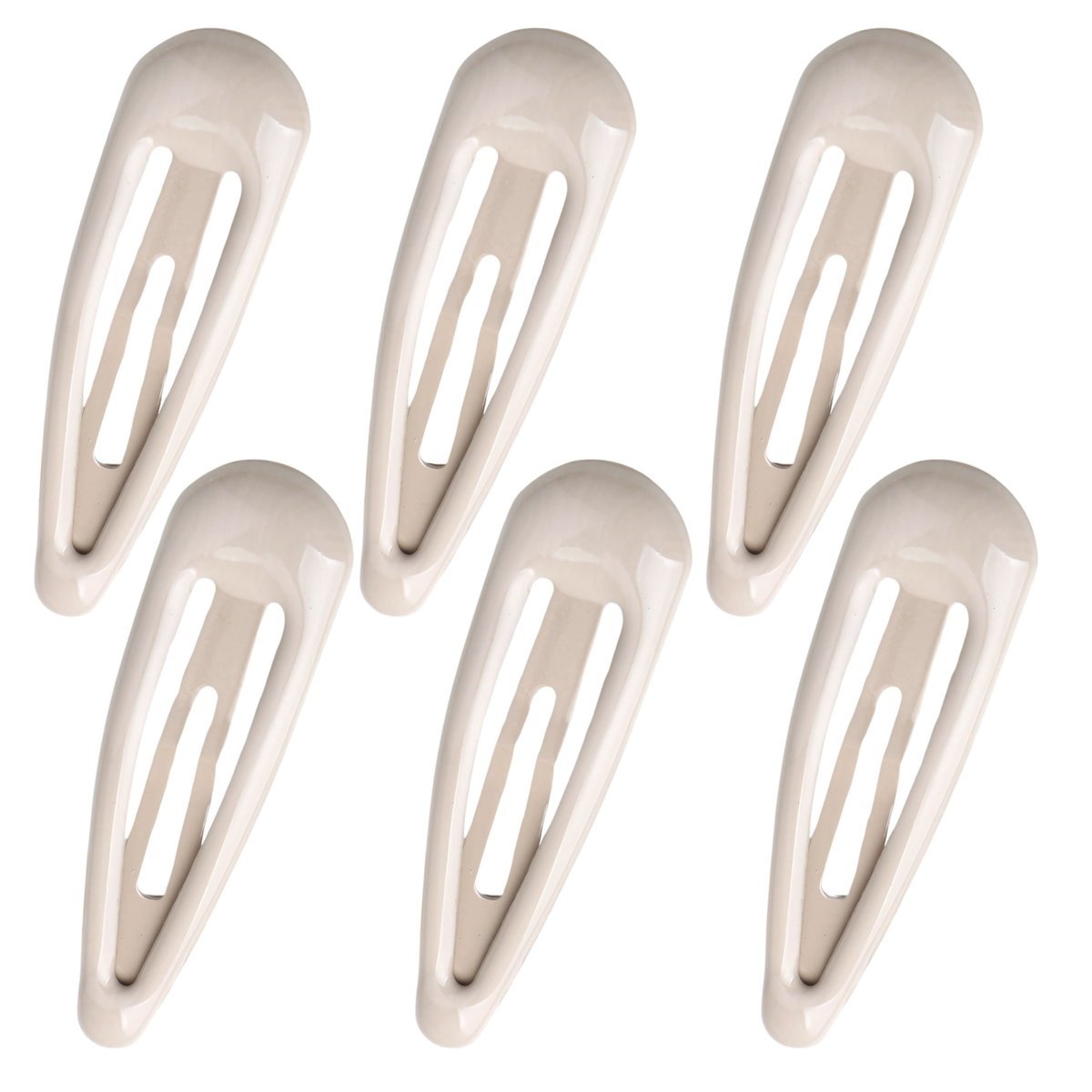 Spinki do Włosów Beżowe Zestaw 6 sztuk Pyki Lakierowane Lekkie i Wytrzymałe